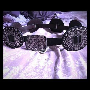 Large Concho Roper belt